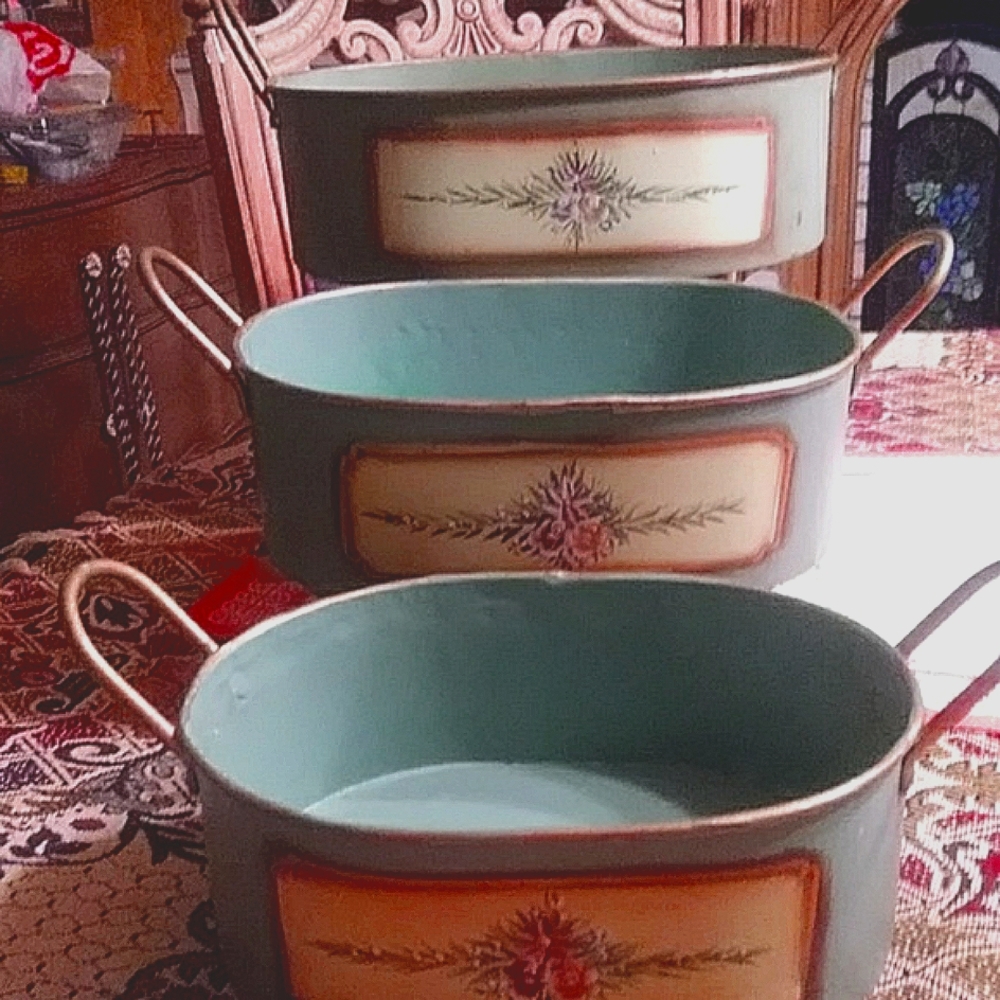FINAL SALE 3 shabby chic nesting containers.